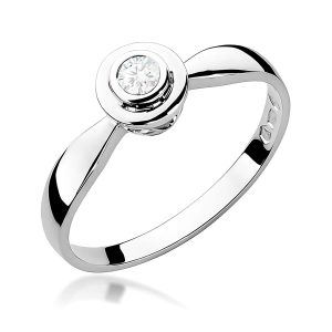 Pierścionek W0294 Diament 0,10ct białe złoto