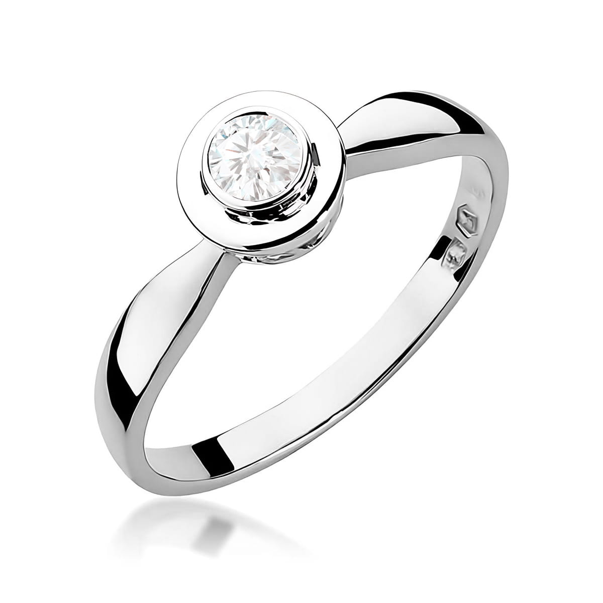 Pierścionek W0294 Diament 0,15ct białe złoto