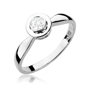 Pierścionek W0294 Diament 0,20ct białe złoto