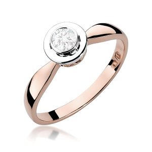 Pierścionek W0294 Diament 0,25ct różowe złoto