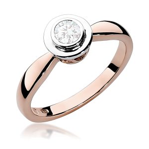 Pierścionek W0294 Diament 0,30ct różowe złoto