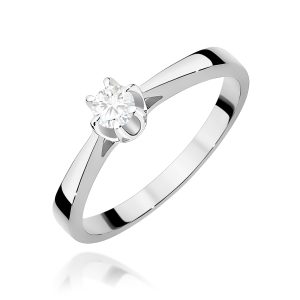 Pierścionek W0295 Diament Laboratoryjny 0,15ct białe złoto
