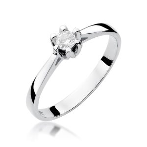 Pierścionek W0299 Diament 0,12ct białe złoto