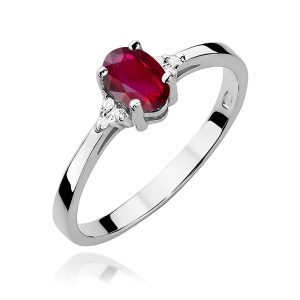 Pierścionek W0301 Rubin 0,60ct białe złoto