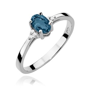 Pierścionek W0301 Topaz London Blue 0,50ct białe złoto