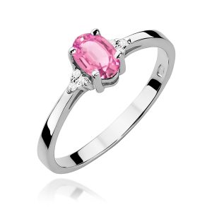 Pierścionek W0301 Różowy topaz 0,50ct białe złoto