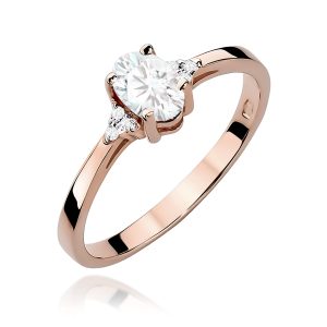Pierścionek W0301 Diament laboratoryjny 0,40ct różowe złoto