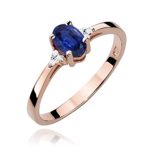 Pierścionek W0301 Szafir 0,70ct różowe złoto