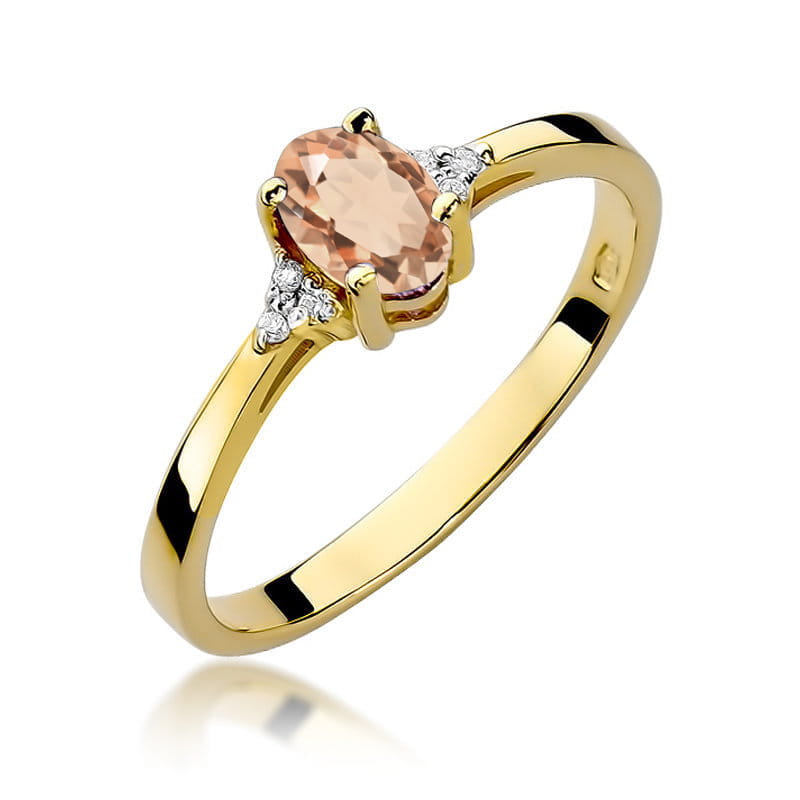 Pierścionek W0301 Morganit 0,40ct żółte złoto