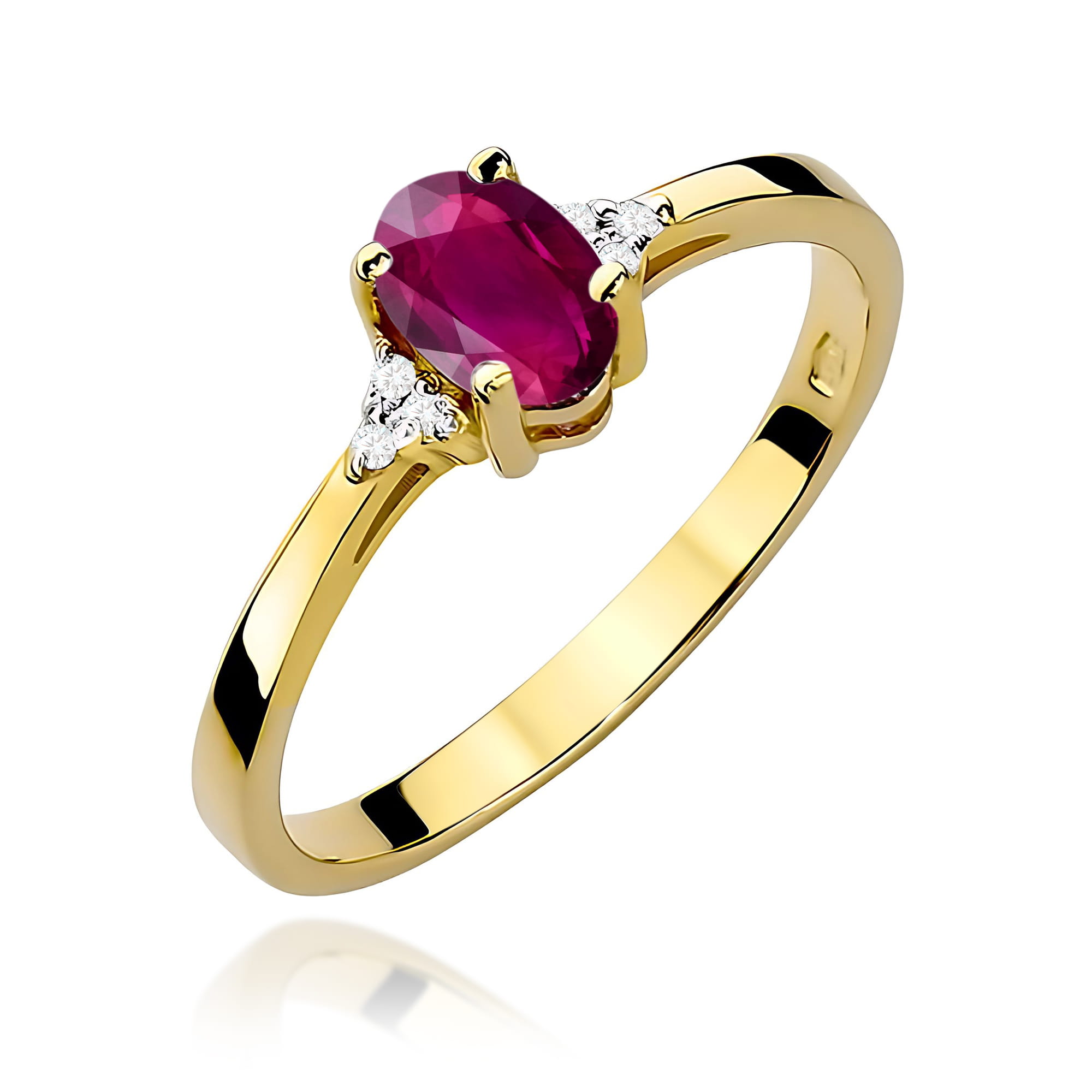 Pierścionek W0301 Rodolit 0,50ct żółte złoto