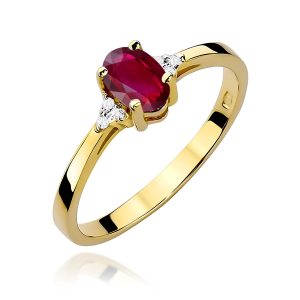 Pierścionek W0301 Rubin 0,60ct żółte złoto