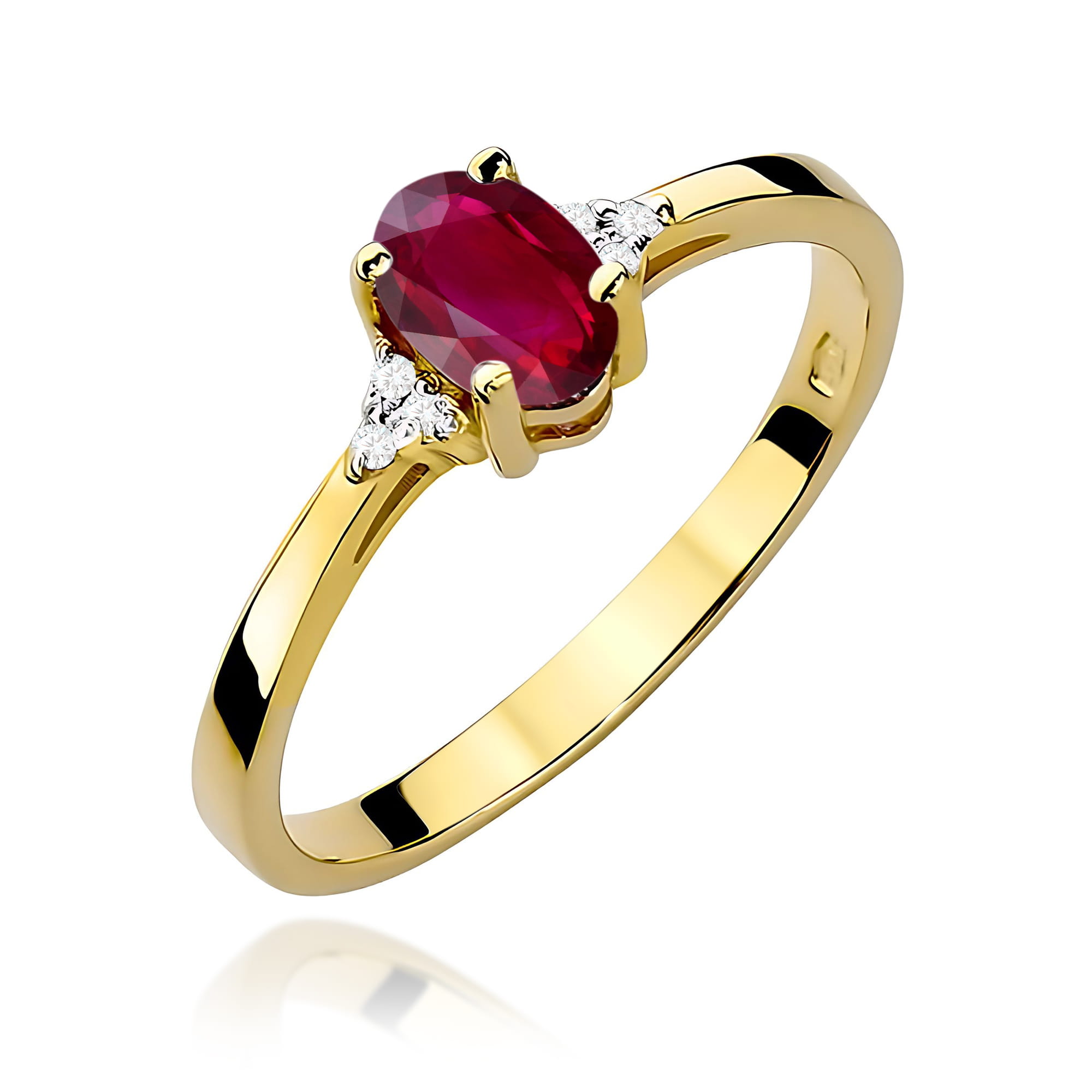 Pierścionek W0301 Rubin 0,60ct żółte złoto