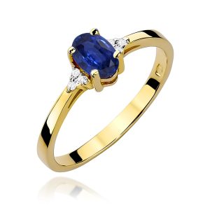 Pierścionek W0301 Szafir 0,70ct żółte złoto