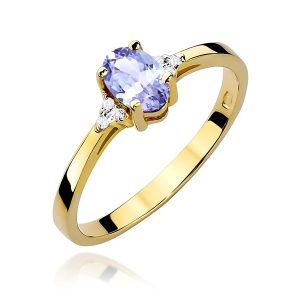 Pierścionek W0301 Tanzanit 0,40ct żółte złoto