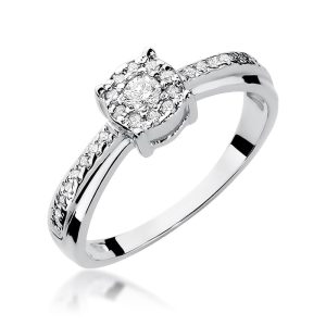 Pierścionek W302 Diament 0,08ct białe złoto