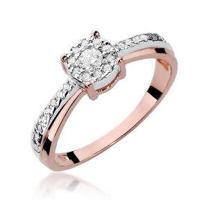 Pierścionek W0302 Diament 0,08ct różowe złoto
