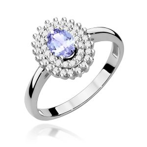 Pierścionek W0303 Tanzanit 0,40ct białe złoto