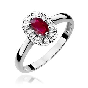 Pierścionek W0304 Rubin 0,60ct białe złoto