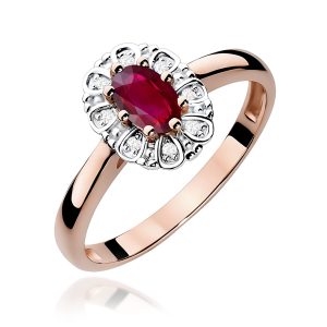 Pierścionek W0304 Rubin 0,60ct różowe złoto