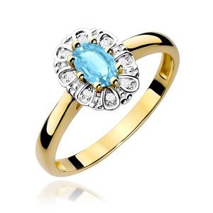 Pierścionek W0304 Topaz Swiss 0,50ct żółte złoto