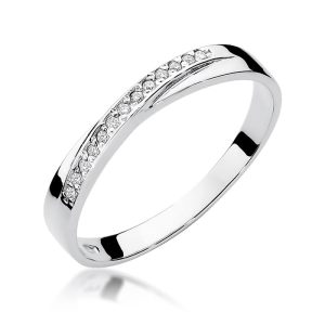 Pierścionek W0305 z diamentami białe złoto