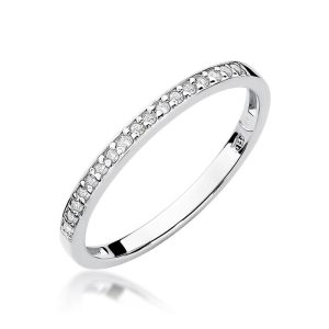 Pierścionek W0306 z diamentami białe złoto