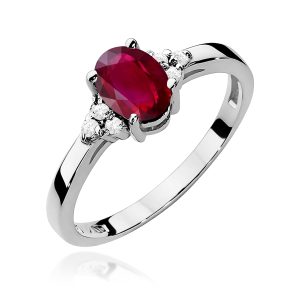 Pierścionek W0308 Rubin 1,00ct białe złoto