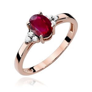 Pierścionek W0308 Rubin 1,00ct różowe złoto