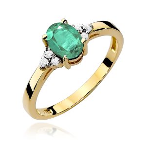Pierścionek W0308 Szmaragd 0,80ct żółte złoto