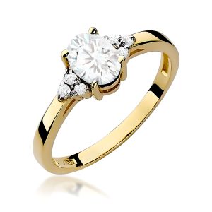 Pierścionek W0308 Diament laboratoryjny 0,70ct żółte złoto