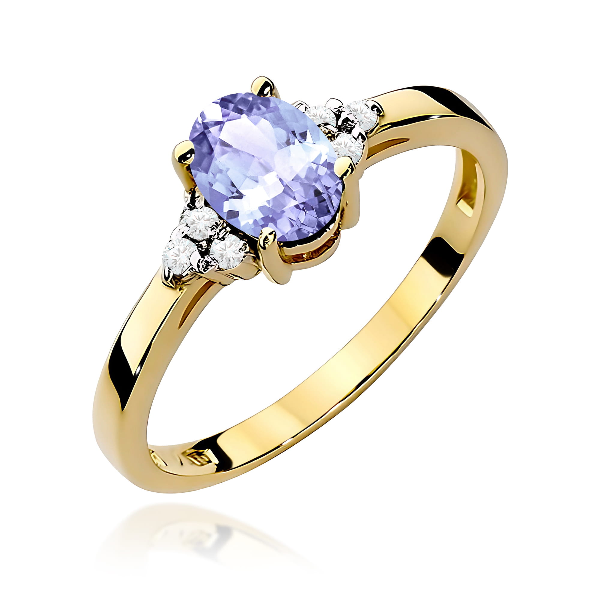 Pierścionek W0308 Tanzanit 0,70ct żółte złoto