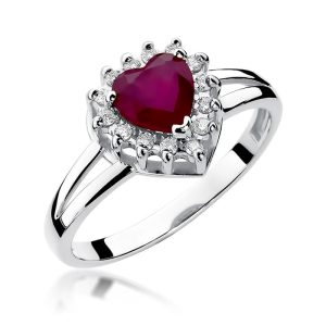 Pierścionek W0310 Rubin 1,10ct białe złoto
