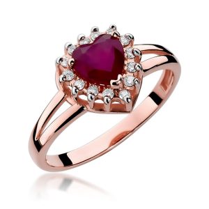 Pierścionek W0310 Rubin 1,10ct różowe złoto