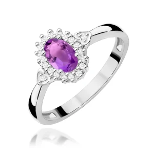 Pierścionek W0312 Ametyst 0,40ct białe złoto