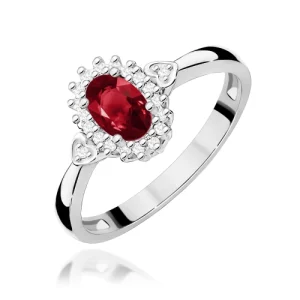 Pierścionek W0312 Granat 0,50ct białe złoto