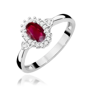 Pierścionek W0312 Rubin 0,60ct białe złoto