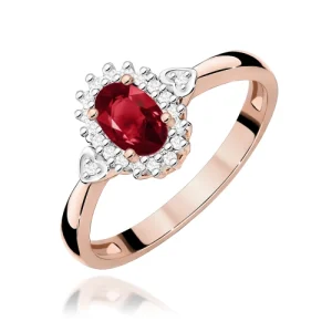 Pierścionek W0312 Granat 0,50ct różowe złoto