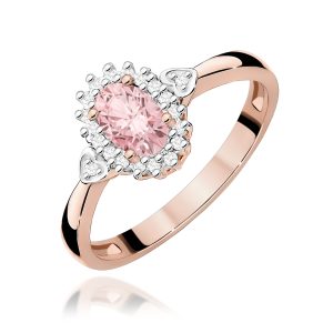 Pierścionek W0312 Diament laboratoryjny różowy 0,50ct różowe złoto