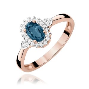 Pierścionek W0312 Topaz London Blue 0,50ct różowe złoto