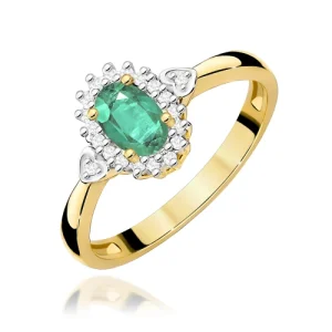 Pierścionek W0312 Szmaragd 0,40ct żółte złoto