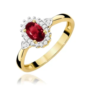 Pierścionek W0312 Granat 0,50ct żółte złoto