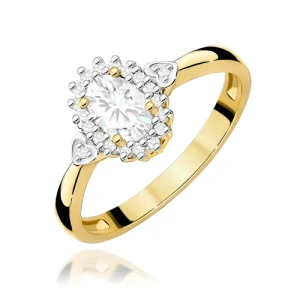 Pierścionek W0312 Diament Laboratoryjny 0,40ct żółte złoto