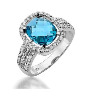 Pierścionek W0313 Topaz Swiss 3,00ct białe złoto