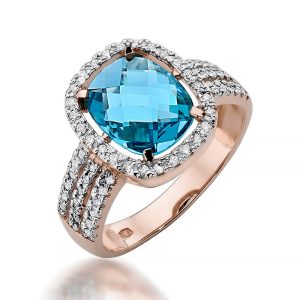 Pierścionek W0313 Topaz Swiss 3,00ct różowe złoto