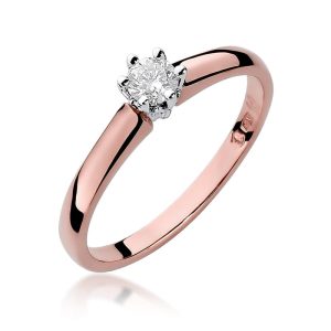 Pierścionek W0317 Diament 0,20ct różowe złoto