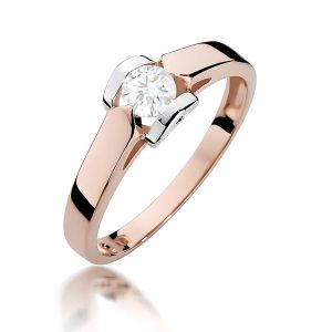 Pierścionek W0320 Diament 0,30ct różowe złoto