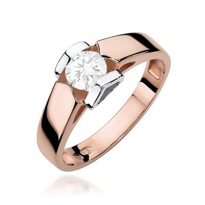Pierścionek W0320 Diament Laboratoryjny 0,50ct różowe złoto
