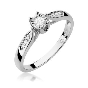 Pierścionek W0328 Diament 0,08ct białe złoto