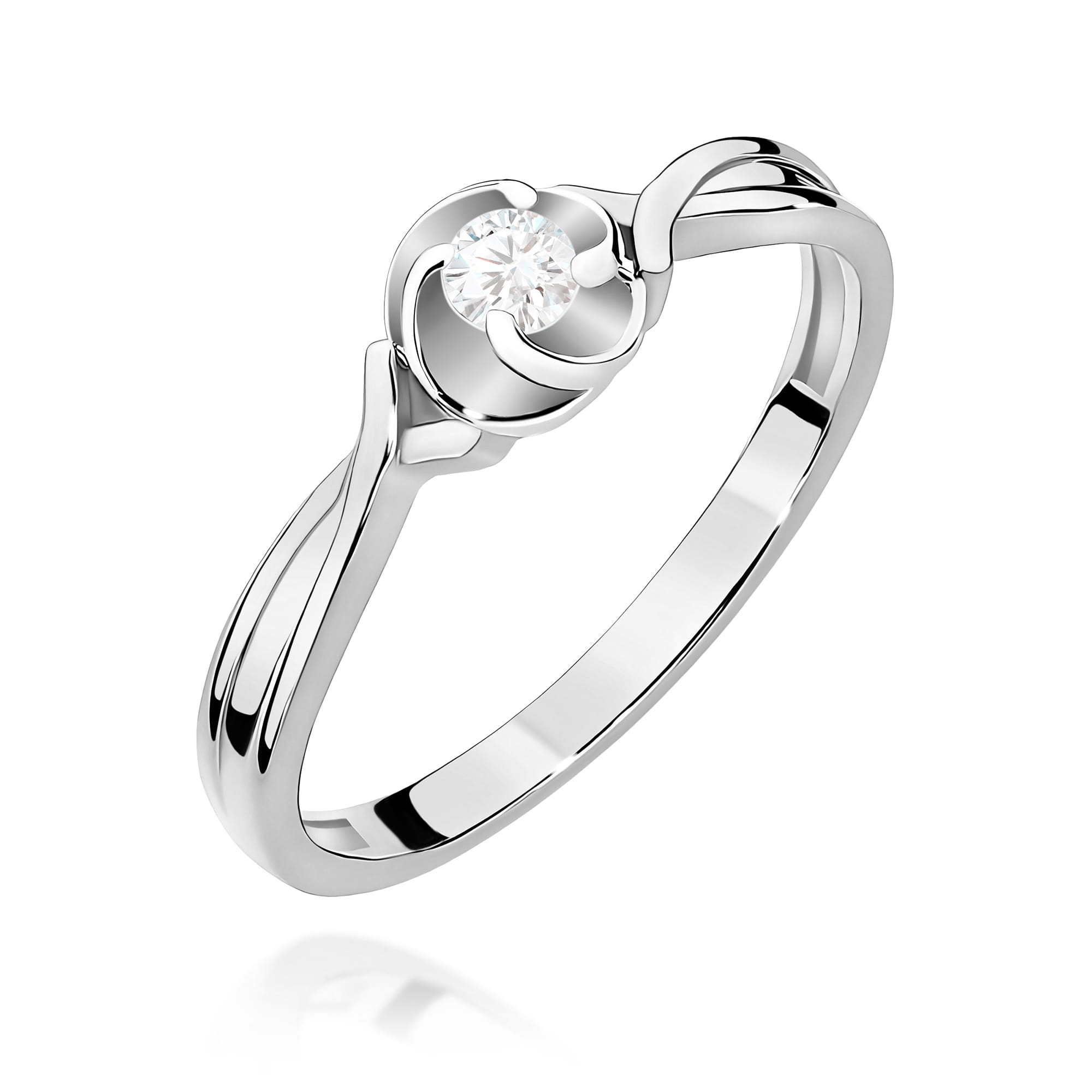 Pierścionek W0329 Diament 0,10ct białe złoto