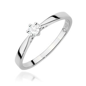 Pierścionek W0229 Diament 0,12ct białe złoto